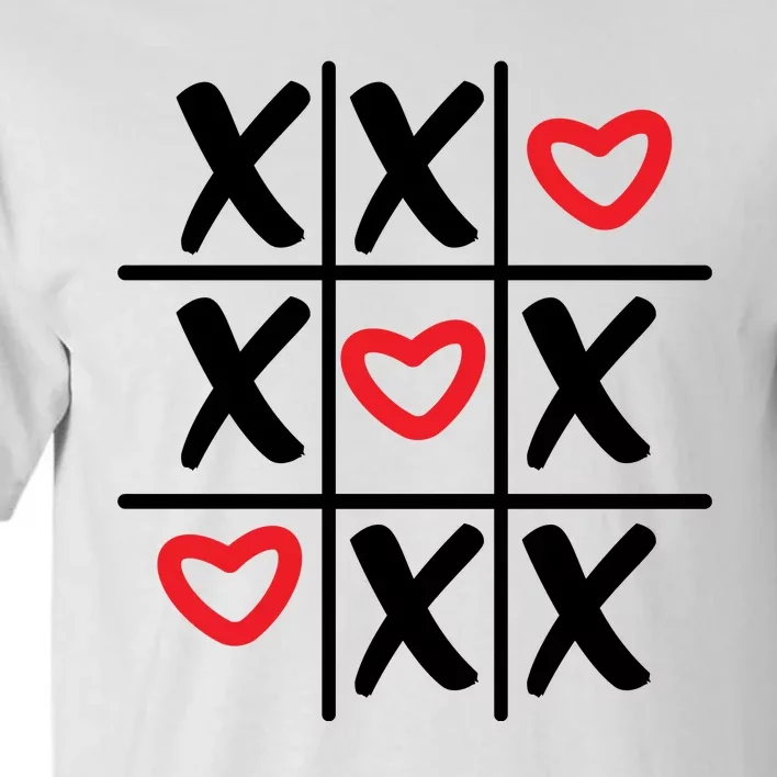 Tictac Toe Heart Valentines Day Gift Tall T-Shirt