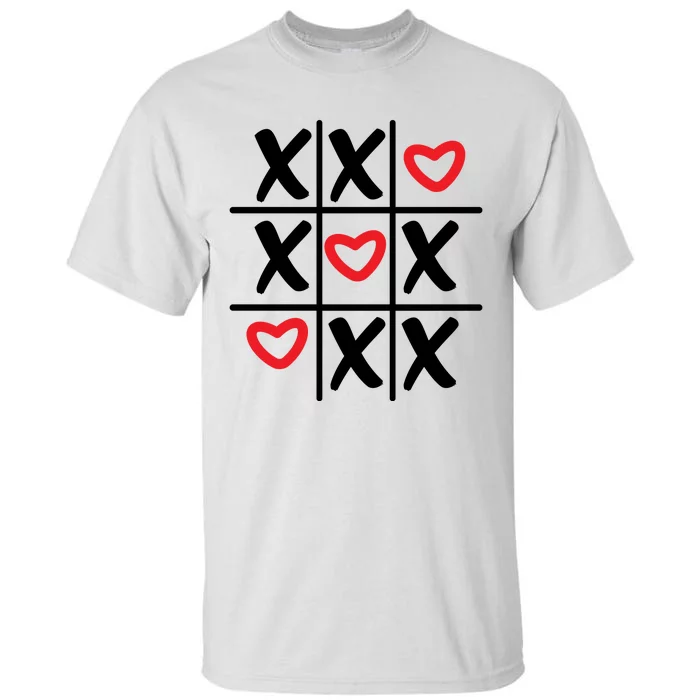 Tictac Toe Heart Valentines Day Gift Tall T-Shirt