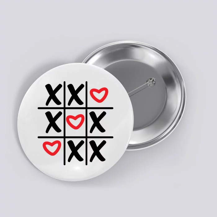 Tictac Toe Heart Valentines Day Gift Button