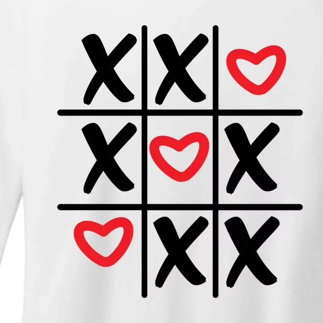 Tictac Toe Heart Valentines Day Gift Womens CVC Long Sleeve Shirt