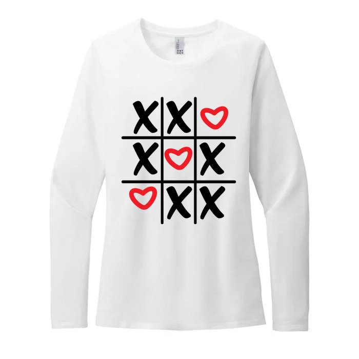 Tictac Toe Heart Valentines Day Gift Womens CVC Long Sleeve Shirt