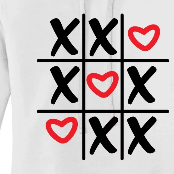 Tictac Toe Heart Valentines Day Gift Women's Pullover Hoodie