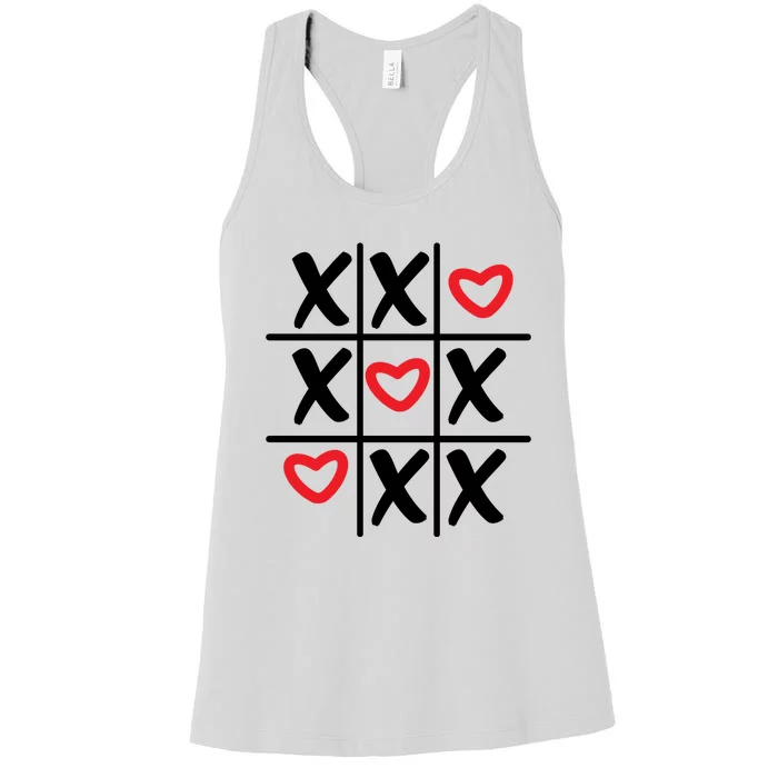 Tictac Toe Heart Valentines Day Gift Women's Racerback Tank