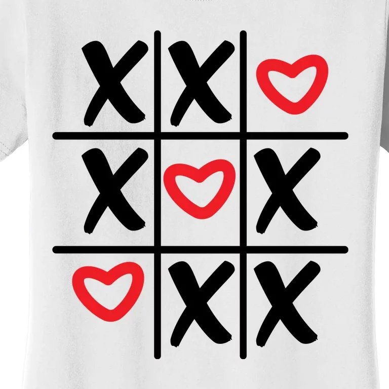 Tictac Toe Heart Valentines Day Gift Women's T-Shirt