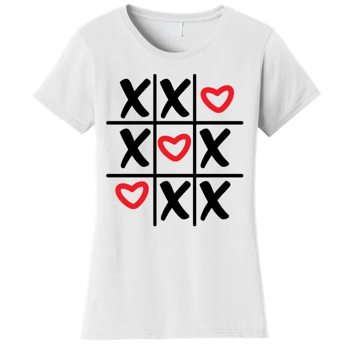 Tictac Toe Heart Valentines Day Gift Women's T-Shirt