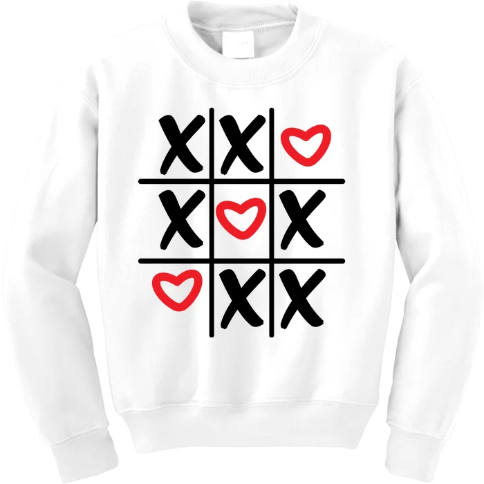 Tictac Toe Heart Valentines Day Gift Kids Sweatshirt