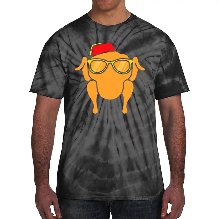 Thanksgiving Turkey Head Funny Gift For Friends Tie-Dye T-Shirt