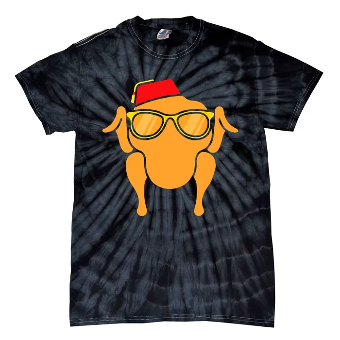 Thanksgiving Turkey Head Funny Gift For Friends Tie-Dye T-Shirt