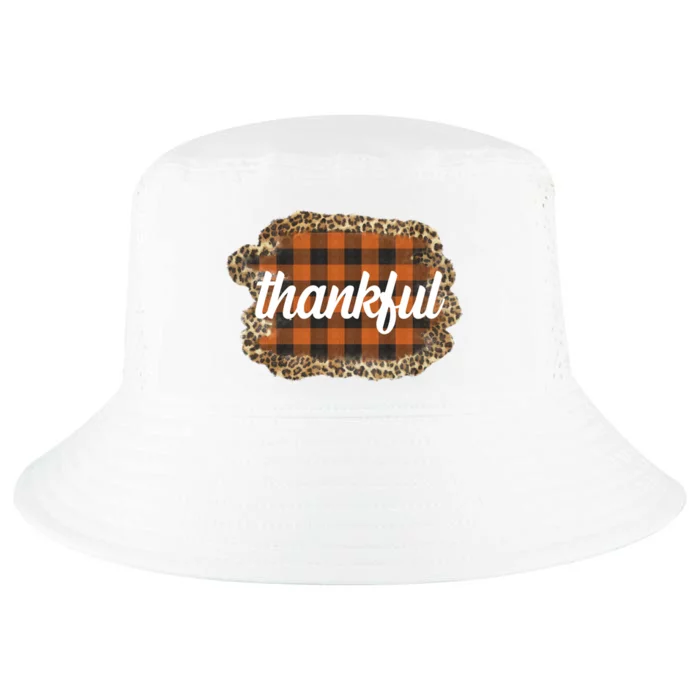 Thankful Thanksgiving Holiday Cheetah Plaid Cool Comfort Performance Bucket Hat