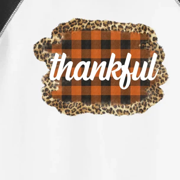 Thankful Thanksgiving Holiday Cheetah Plaid Toddler Fine Jersey T-Shirt