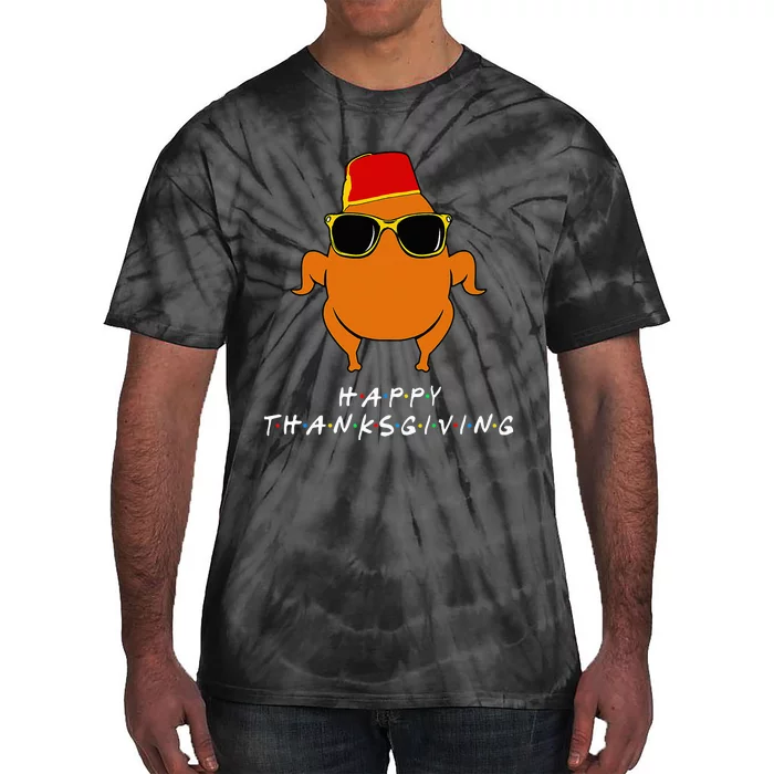 Thanksgiving Turkey Hat Funny Gift for Friends Tie-Dye T-Shirt