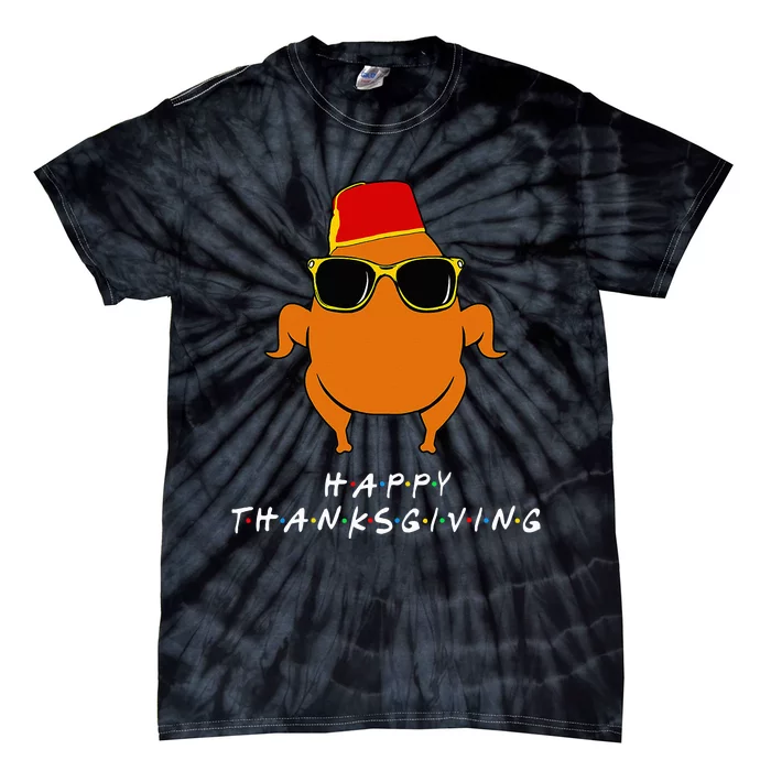 Thanksgiving Turkey Hat Funny Gift for Friends Tie-Dye T-Shirt