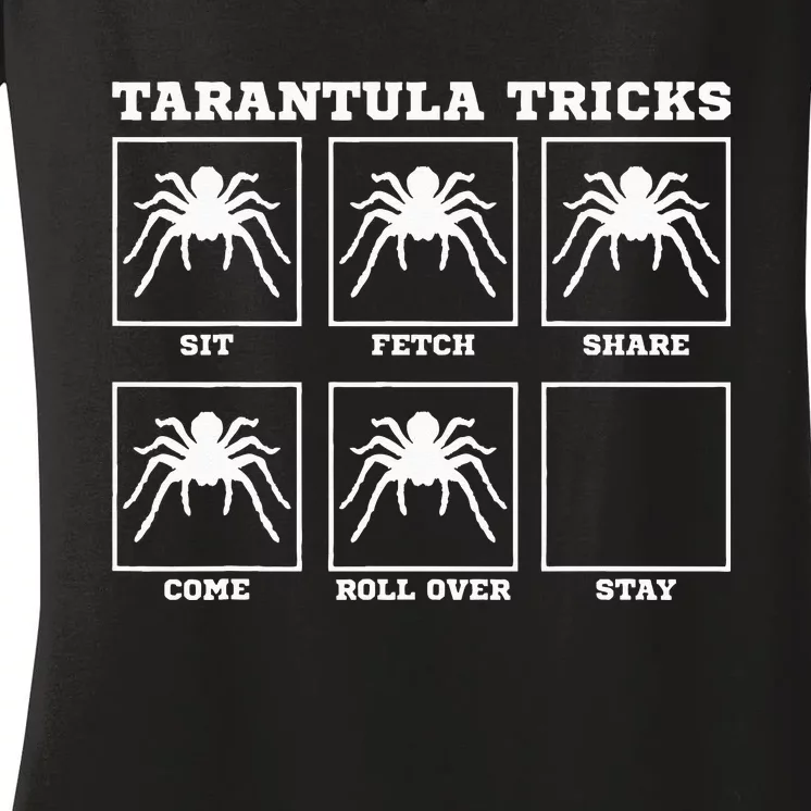 Tarantula Tricks Hairy Spiders ntomophile Entomologist Women's V-Neck T-Shirt