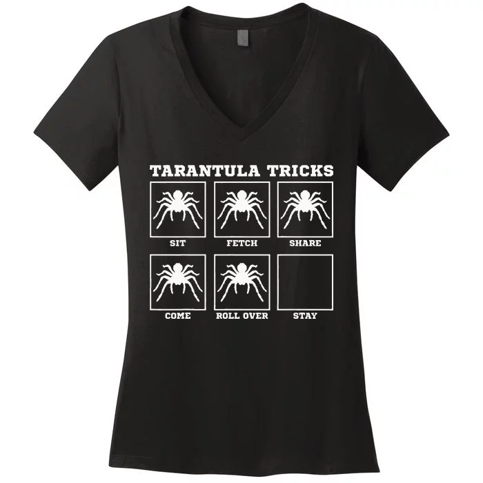 Tarantula Tricks Hairy Spiders ntomophile Entomologist Women's V-Neck T-Shirt