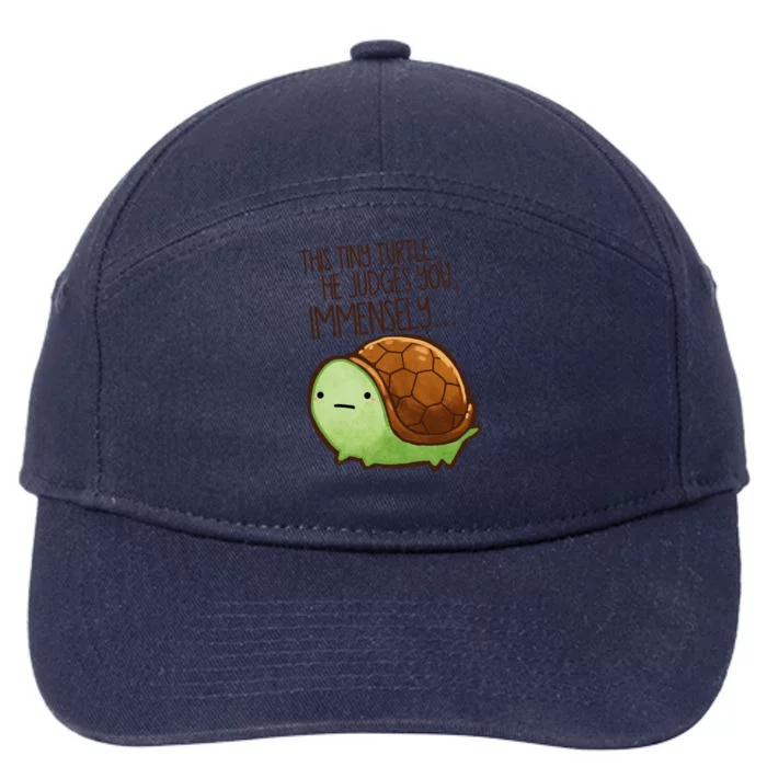 This Turtle.. He Judges You. 7-Panel Snapback Hat