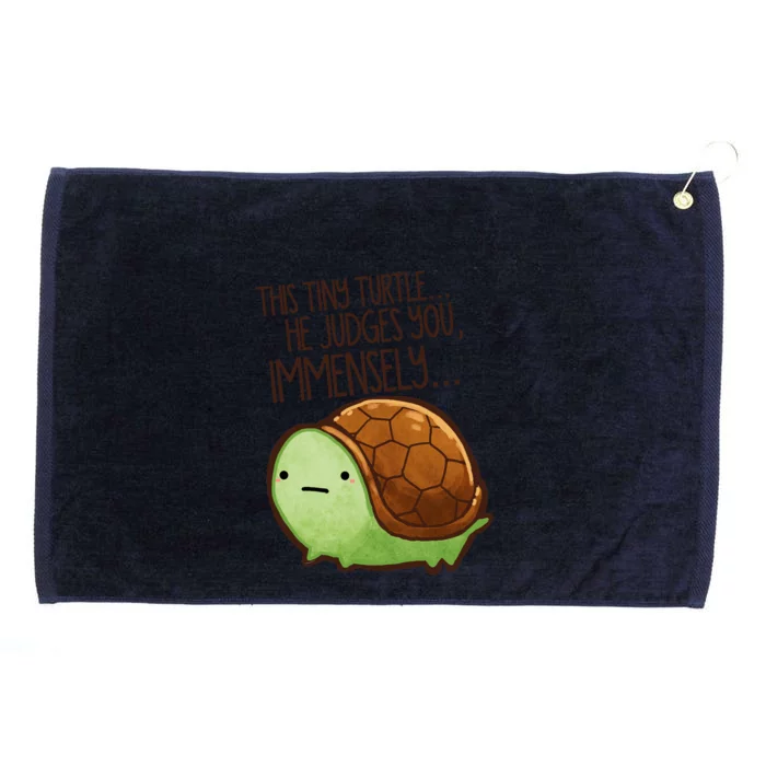 This Turtle.. He Judges You. Grommeted Golf Towel