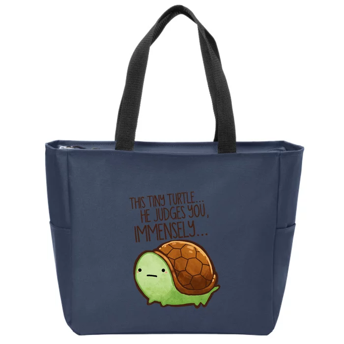 This Turtle.. He Judges You. Zip Tote Bag