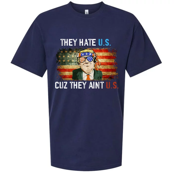 Trump They Hate Us Cuz They Ain’t Us Funny 4th of July USA Sueded Cloud Jersey T-Shirt