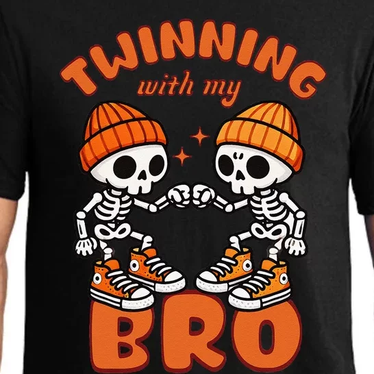 Twin Twinning Halloween Best Friend Matching Skeleton Gift Pajama Set