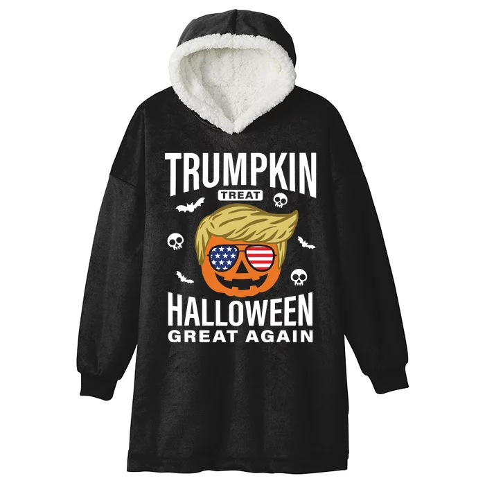 Trumpkin Treat Halloween Great Hooded Wearable Blanket