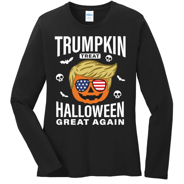 Trumpkin Treat Halloween Great Ladies Long Sleeve Shirt