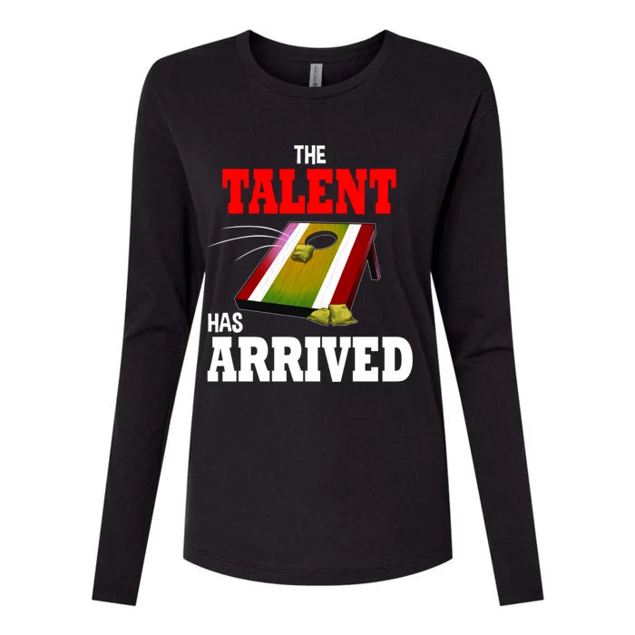 The Talent Has Arrived Cornhole Player Papa Grandpa Gift Womens Cotton Relaxed Long Sleeve T-Shirt