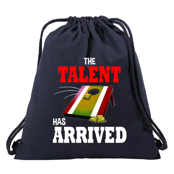 The Talent Has Arrived Cornhole Player Papa Grandpa Gift Drawstring Bag