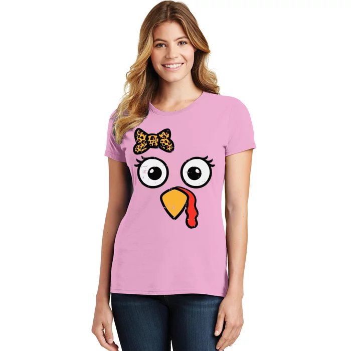 Thanksgiving Turkey Head Ribbon Women's T-Shirt