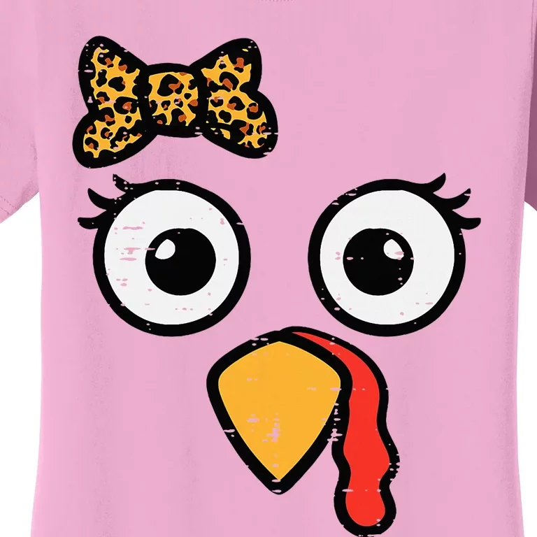 Thanksgiving Turkey Head Ribbon Women's T-Shirt