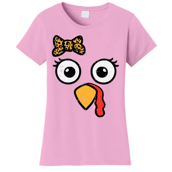 Thanksgiving Turkey Head Ribbon Women's T-Shirt