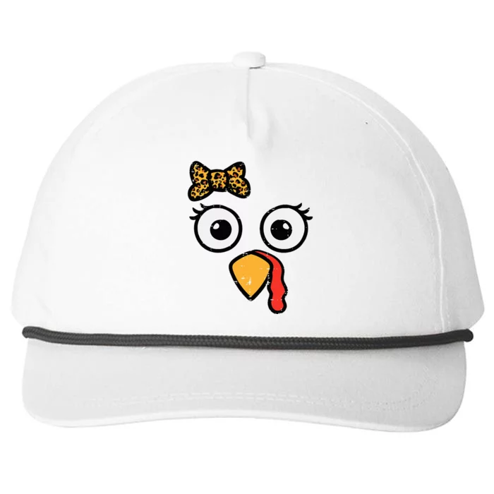 Thanksgiving Turkey Head Ribbon Snapback Five-Panel Rope Hat