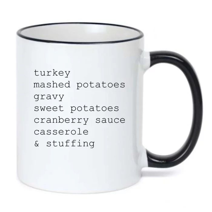 Turkey Thanksgiving Holiday Food Guide Black Color Changing Mug