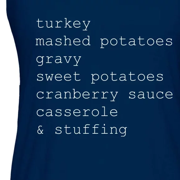 Turkey Thanksgiving Holiday Food Guide Ladies Essential Flowy Tank