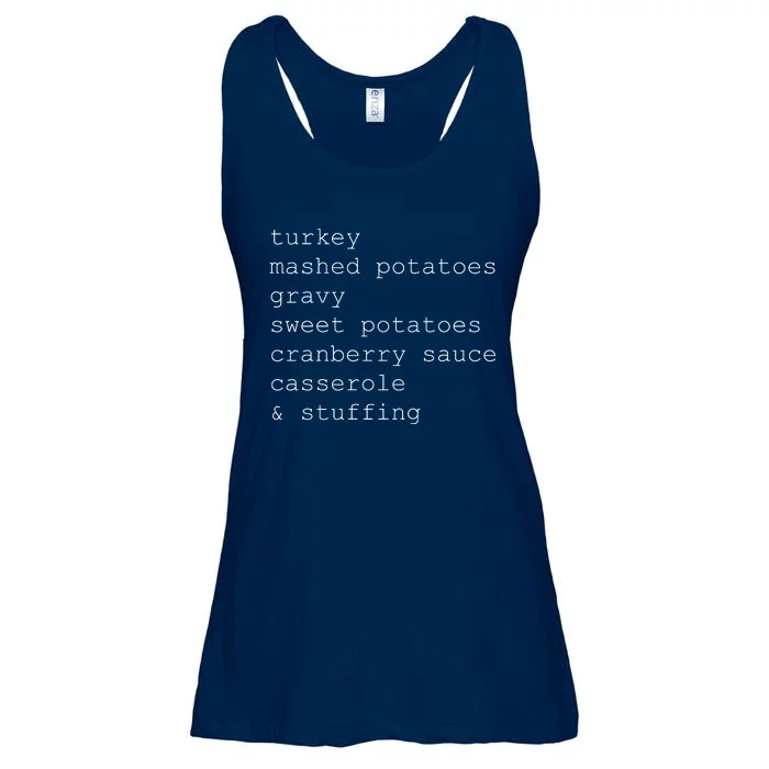 Turkey Thanksgiving Holiday Food Guide Ladies Essential Flowy Tank