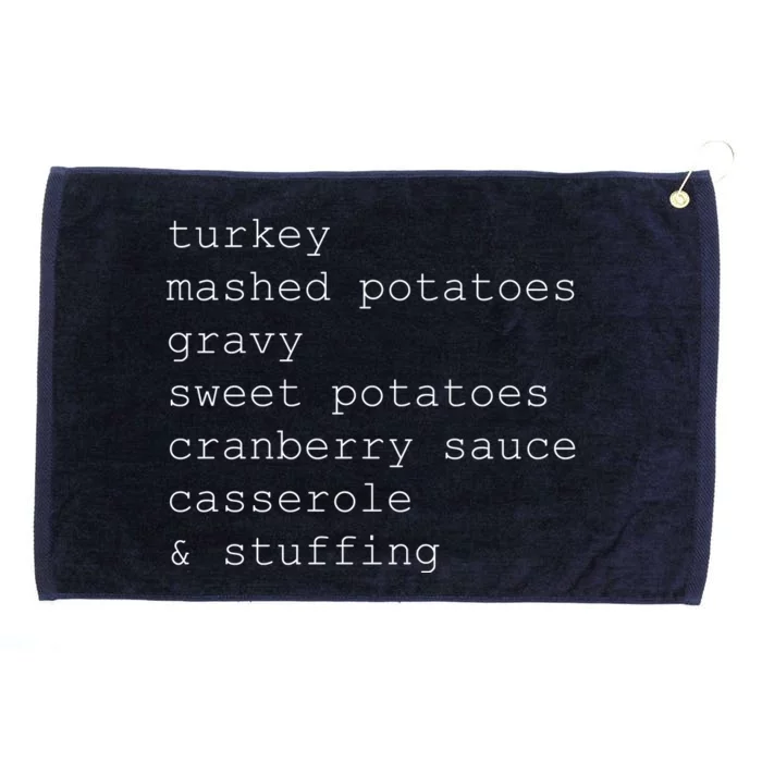 Turkey Thanksgiving Holiday Food Guide Grommeted Golf Towel