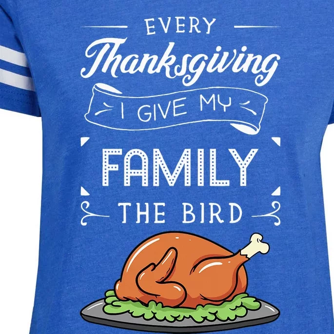 Thanksgiving Turkey Holiday Feast Harvest Blessing Enza Ladies Jersey Football T-Shirt