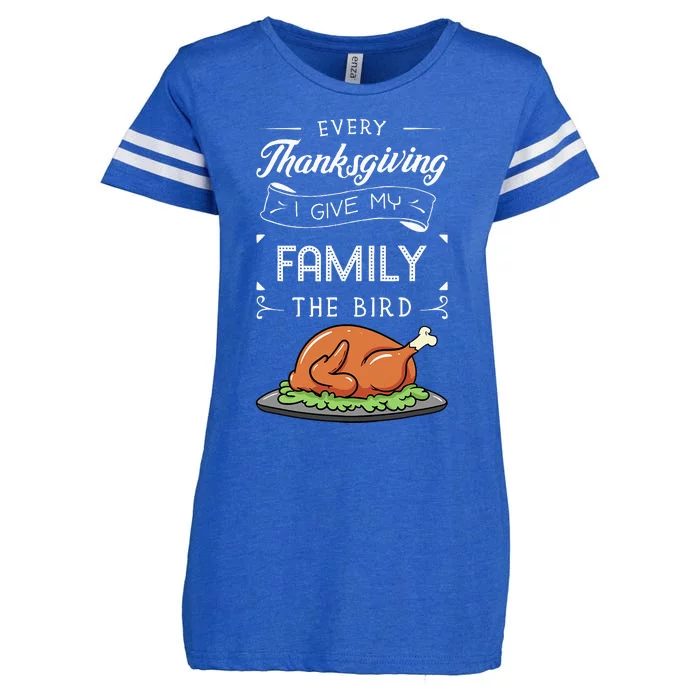 Thanksgiving Turkey Holiday Feast Harvest Blessing Enza Ladies Jersey Football T-Shirt