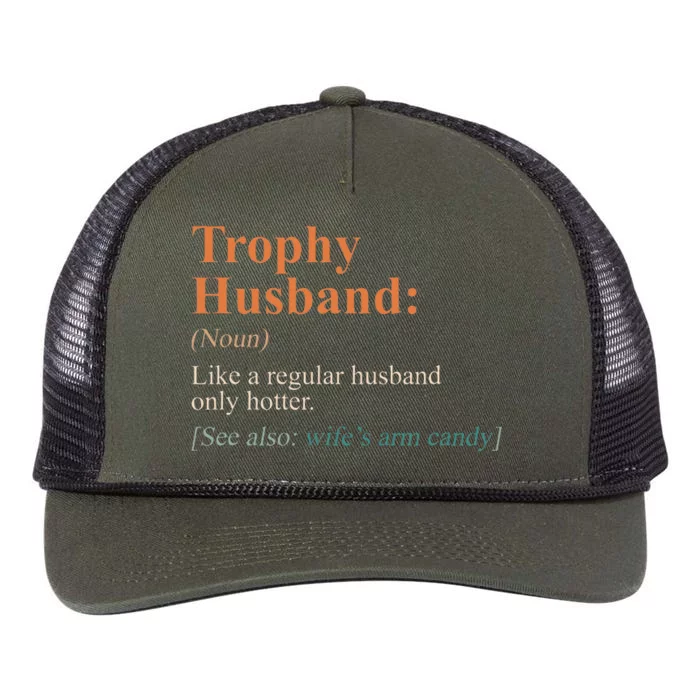 Trophy That Husband Definition Funny Husband Anniversary Retro Rope Trucker Hat Cap