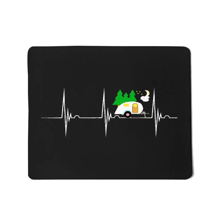 Teardrop Trailer Heartbeat Camping Pulse Line EKG RV Mousepad