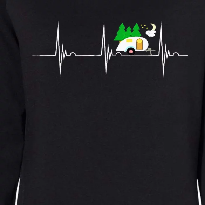 Teardrop Trailer Heartbeat Camping Pulse Line EKG RV Womens California Wash Sweatshirt