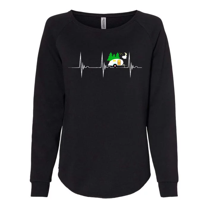 Teardrop Trailer Heartbeat Camping Pulse Line EKG RV Womens California Wash Sweatshirt