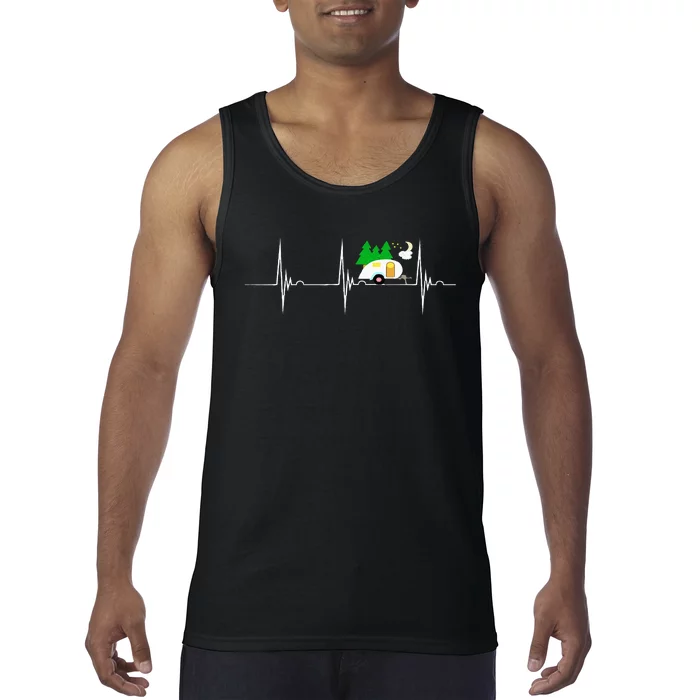 Teardrop Trailer Heartbeat Camping Pulse Line EKG RV Tank Top