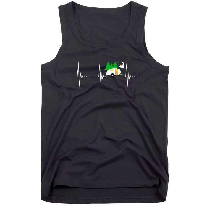 Teardrop Trailer Heartbeat Camping Pulse Line EKG RV Tank Top