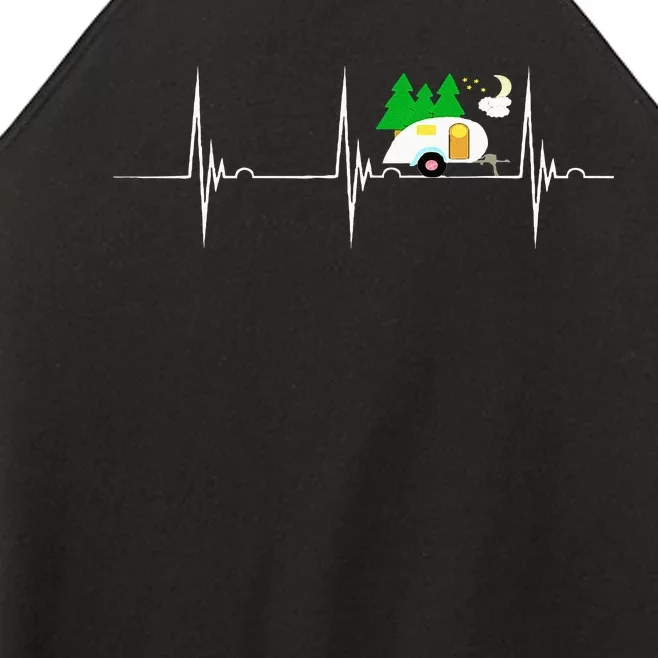 Teardrop Trailer Heartbeat Camping Pulse Line EKG RV Women’s Perfect Tri Rocker Tank