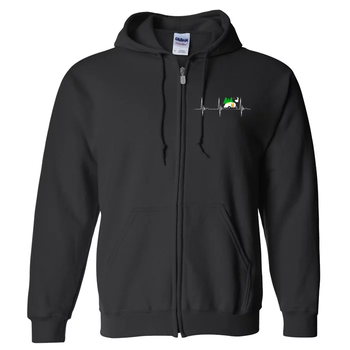 Teardrop Trailer Heartbeat Camping Pulse Line EKG RV Full Zip Hoodie