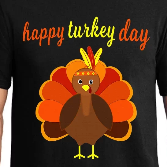 Thanksgiving Turkey Happy Turkey Day Funny Thanksgiving Day Pajama Set