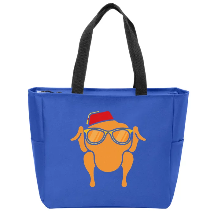 Thanksgiving Turkey Head Funny Gift For Friends Zip Tote Bag