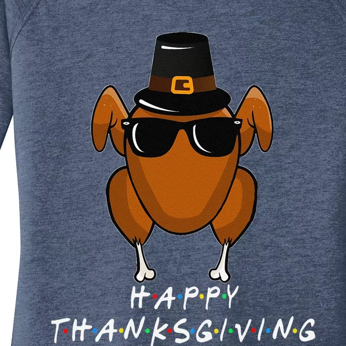 Thanksgiving Turkey Head Funny Turkey For Friend Women's Perfect Tri Tunic Long Sleeve Shirt