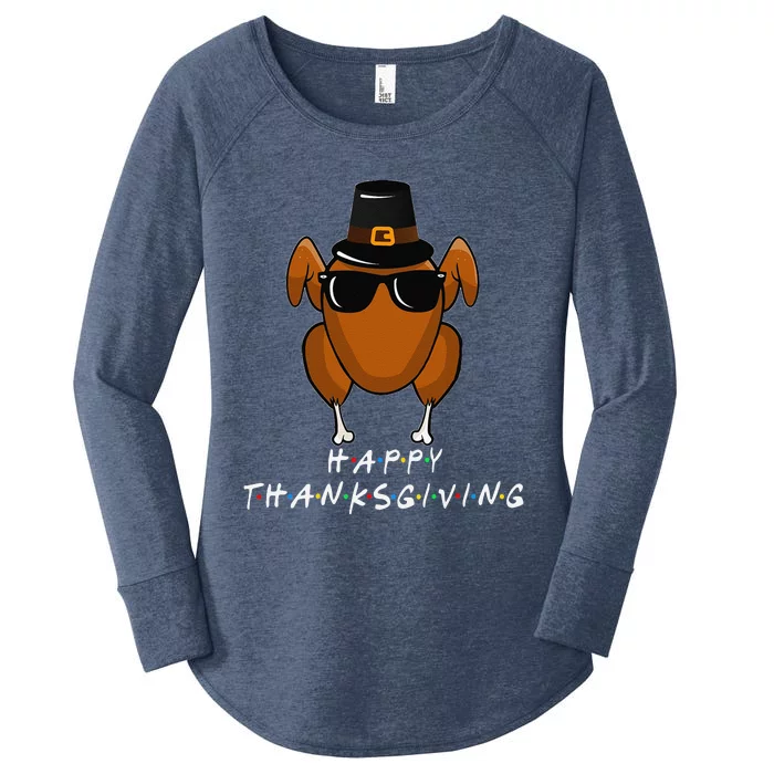 Thanksgiving Turkey Head Funny Turkey For Friend Women's Perfect Tri Tunic Long Sleeve Shirt