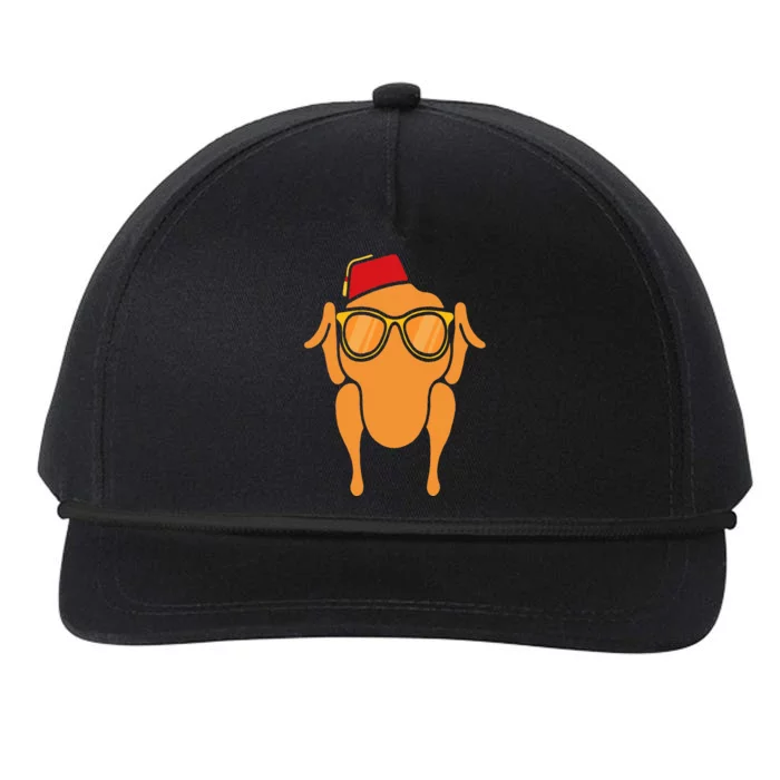 Thanksgiving Turkey Head Funny Gift For Friends Snapback Five-Panel Rope Hat